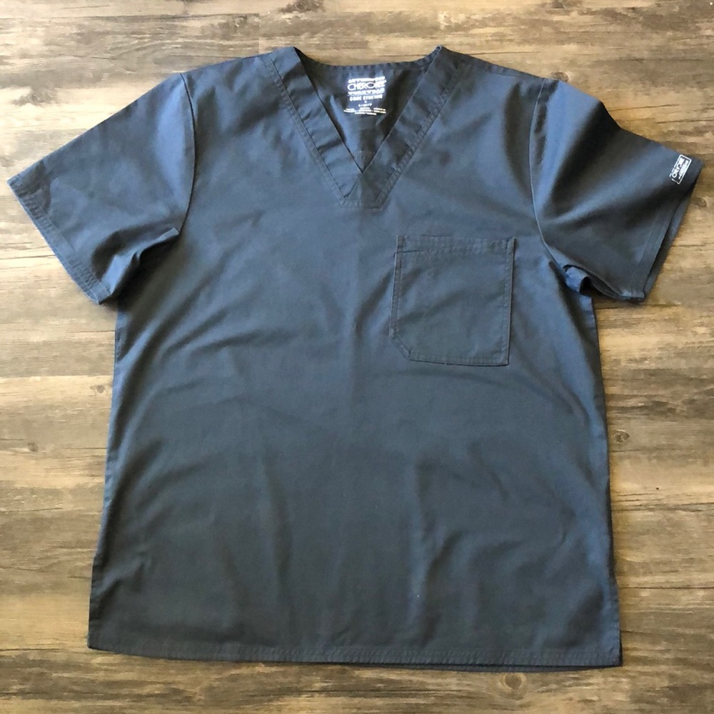 Cherokee Workwear Gray Scrub Top size Small